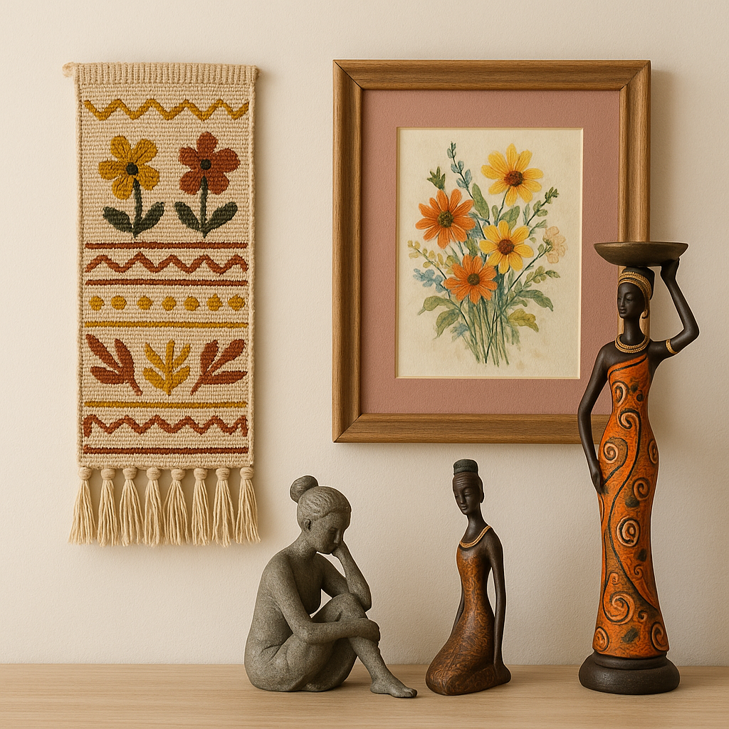 Objet deco tableau statuette